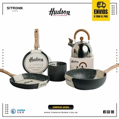 Set Hudson Granito Bifera Panquequera Wok Jarro Pava 5pz