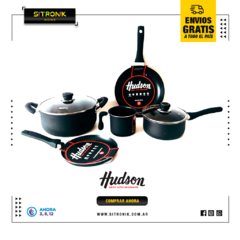 Set Hudson Teflón x5 Pz Negro con Sarten de 26cm