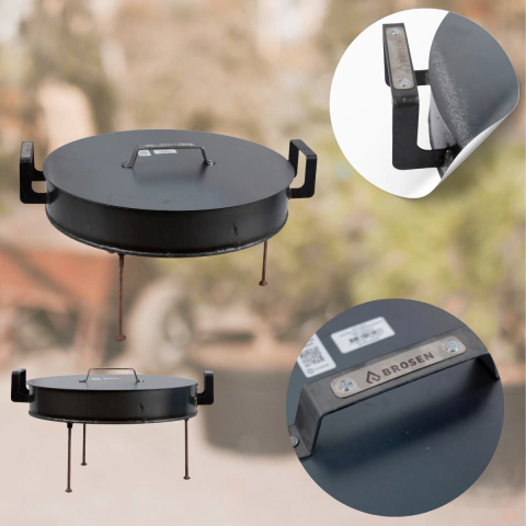 Disco Paellero 40cm Brogas Con Tapa Y Patas Desmontables