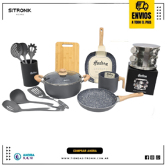 Bateria De Cocina Hudson Granito 8pz