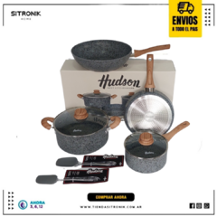 Set Stone Apto Induccion Reforzado Hudson 6pz Granito