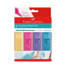 Marca-Texto Textliner 46 Pastel Faber-Castell c/ 4 cores