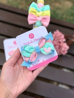 Laço/Hair clips jeans candy colors - comprar online