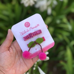Clips Cerejinha rosa