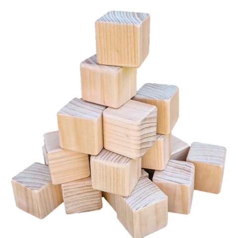 Bloques Cubos naturales x 20