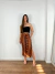 Imagem do Saia midi com fenda lateral canelado estampado nick