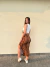 Saia midi com fenda lateral canelado estampado nick - loja online