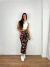 Saia midi com fenda lateral canelado estampado nick - Santo Conceito
