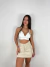 Top feminino paetê com alça regulável branco - comprar online
