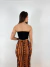 Saia midi com fenda lateral canelado estampado nick - comprar online