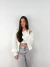 Cardigan curto feminino com manga bufante eli - Santo Conceito