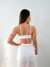 Top feminino paetê com alça regulável branco