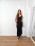 Vestido midi pespontado com fenda lateral - loja online