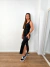 Vestido midi pespontado com fenda lateral - Santo Conceito