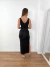 Vestido midi pespontado com fenda lateral - comprar online