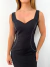 Vestido midi pespontado com fenda lateral na internet
