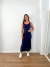 Imagem do Vestido midi pespontado com fenda lateral