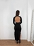 Vestido canelado gola alta com bojo manga longa com abertura nas costas - loja online