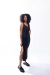 Vestido midi pespontado com fenda lateral - comprar online