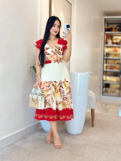 983 - Vestido Crepe | Manga dois babados na internet