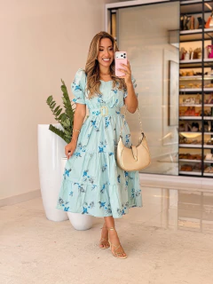 534 - Vestido tricoline | manga princesa na internet