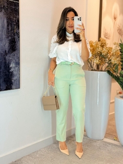 621- Calça linho/ acompanha cinto - loja online