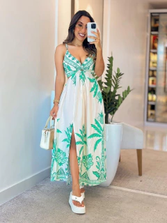 527 - Vestido viscolinho | amarração nas costas - comprar online