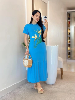 610 - Vestido malha fria | estampado - Loja Boa Forma