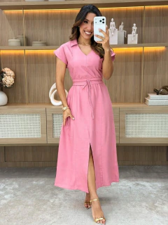 6174 - Vestido linho marrant | com cinto na internet