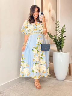 808 - Vestido Inspiração Farm | gola v