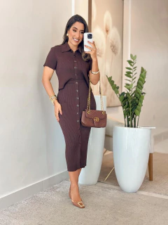 946 conjunto tricô | detalhes botões - Loja Boa Forma