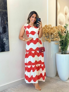 505 - Vestido viscolinho | detalhe de laço na manga - comprar online