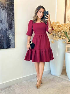 534 - Vestido alfaiataria| Gola quadrada