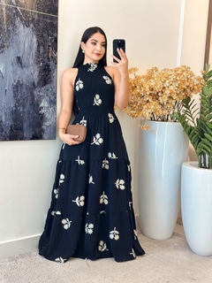 426 - Vestido Duna | elastico gola atla, bordado pode variar - loja online
