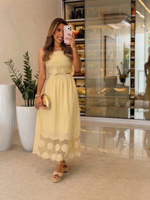 631 - Conjunto de Saia | Linho forrado - comprar online