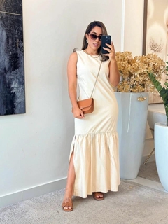 112 - Vestido linho | babado na barra - comprar online