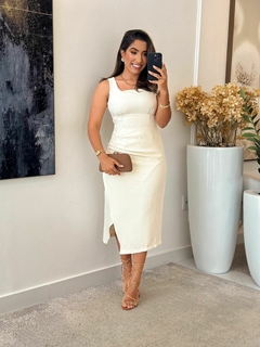 423 - Vestido Alfaiataria | fenda na lateral - loja online
