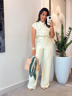 461 - Conjunto linho | detalhe bolso - Loja Boa Forma