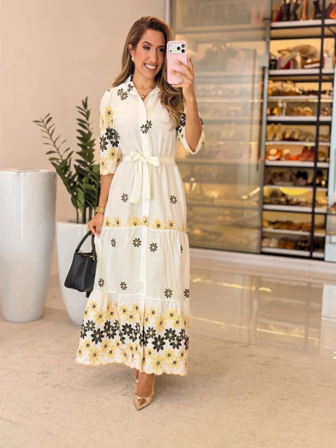 624 - Vestido Viscolinho | Bordado - comprar online