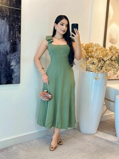 613- Vestido Viscolinho/ laço na alça - comprar online
