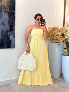 320 - Vestido linho | alcinha - loja online