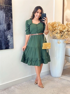1142 - Vestido Viscolinho | Detalhe em botões - comprar online