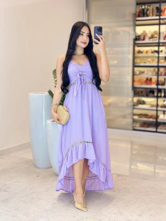 545 - Vestido musseline | alcinha detalhe em amarração na internet