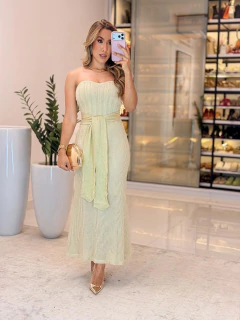 549 - Vestido tricô com lurex | tomara que caia, Acompanha faixa na internet