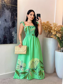 242 - Vestido elastec | manga alça com babadinho - comprar online