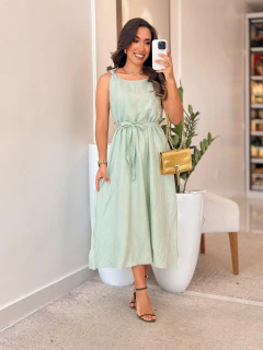 542 - Vestido tricoline | bordado na barra - Loja Boa Forma