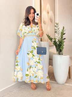 808 - Vestido Inspiração Farm | gola v - Loja Boa Forma