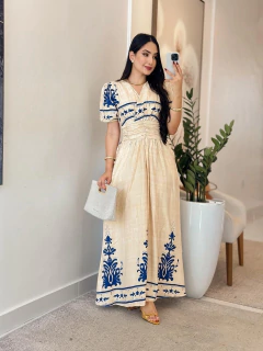 601 - Vestido viscolinho | detalhe na cintura na internet