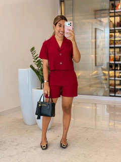 546 - Conjunto linho | blusa dois botões - Loja Boa Forma