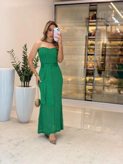 549 - Vestido tricô com lurex | tomara que caia, Acompanha faixa - comprar online